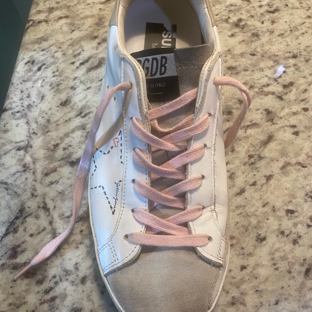 Golden goose super-star perforated low top sneakers